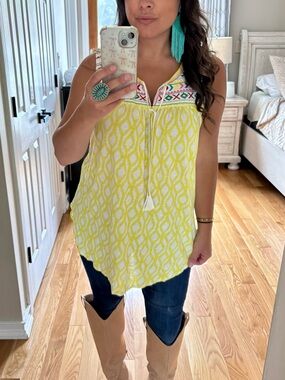 Anthropologie embroidered boho tank
